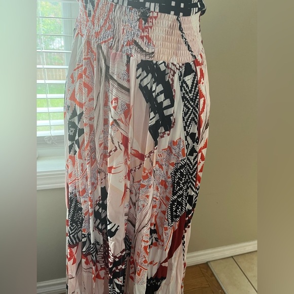 [S]ATL Abel The Label Aztec Geo Print Maxi Dress Slit Open Back Boho - Picture 5 of 12